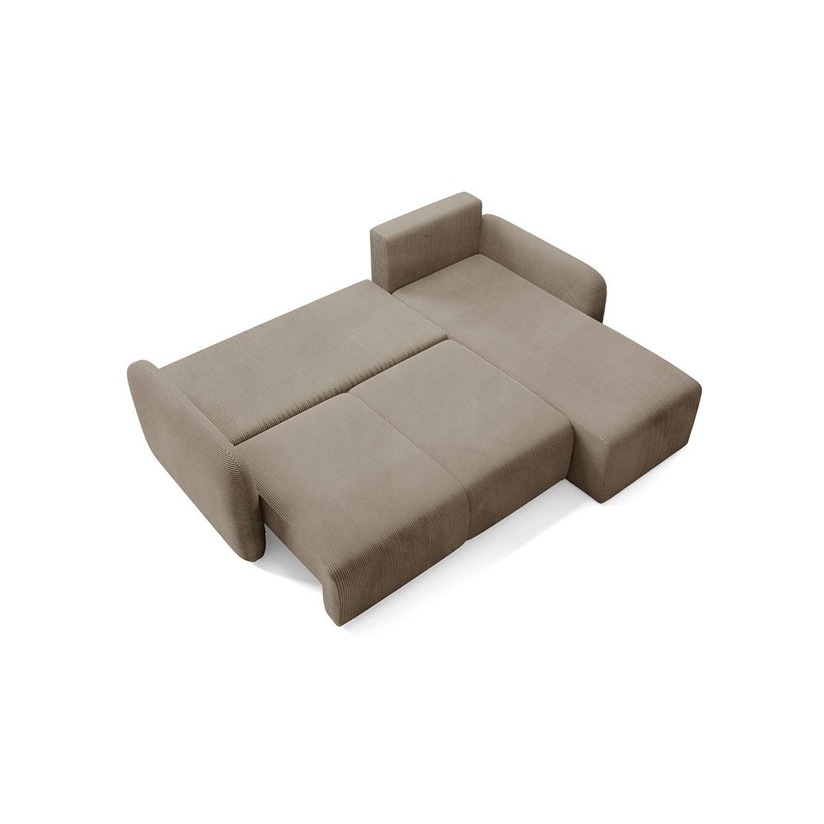 ECKSOFA Dora 3 Sitzplätze Taupe - Taupe, Holz (245/185cm) - Petits-meubles