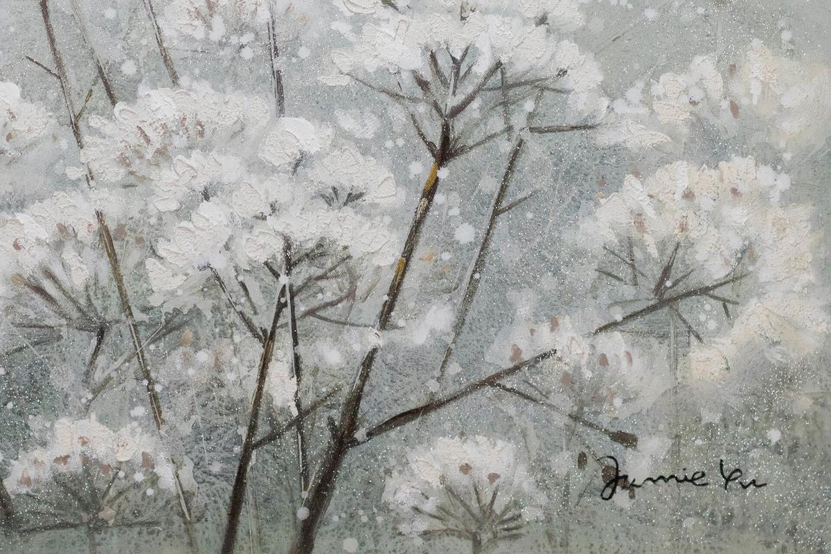 ACRYLBILD HANDGEMALT 80/80 cm - Weiß/Grau, Holz/Textil (80/80cm) - KUNSTLOFT