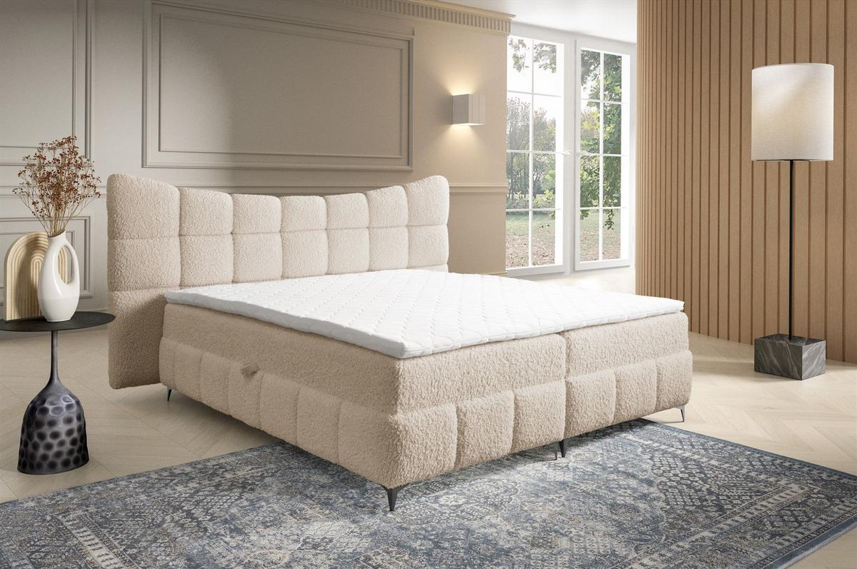 BOXBETT Nova In Rolf - Beige, Holzwerkstoff/Textil (120/200cm) - Fun Möbel