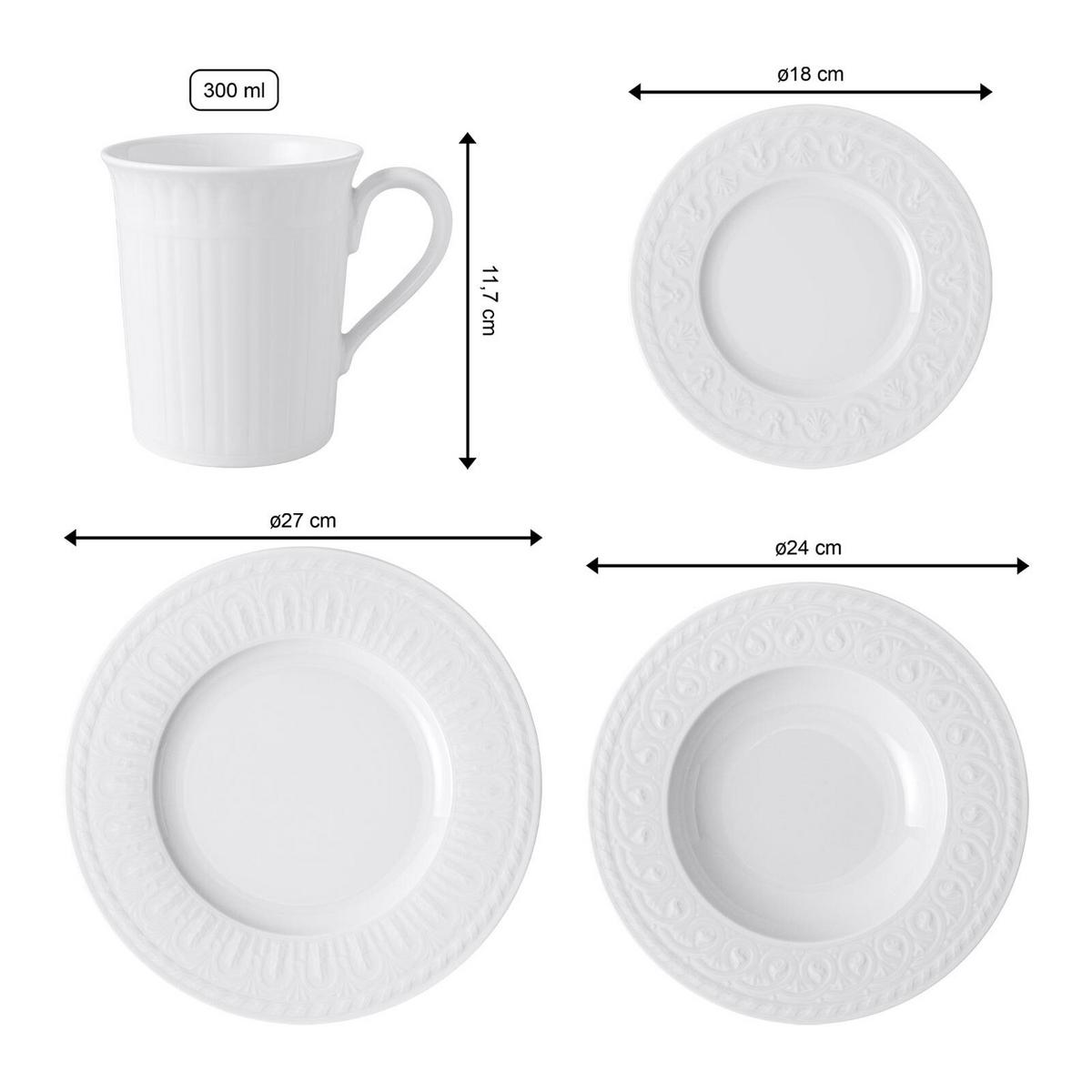 GESCHIRR-SET Cellini weiß 24-tlg. - Weiß, Keramik (2/2/2cm) - Villeroy & Boch