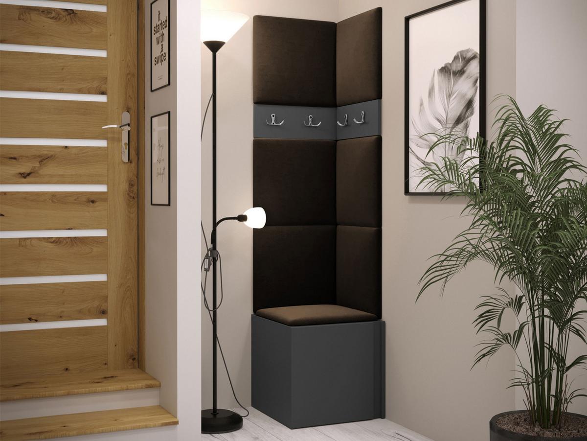 GARDEROBEN-SET Orion XXI - Graphitfarben/Braun, Holzwerkstoff/Kunststoff (42/186/46cm) - MIRJAN24