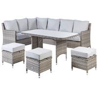 LOUNGE SET 9-Sitzer PE Rattan hellgrau Lacona - Taupe, Kunststoff - Beliani
