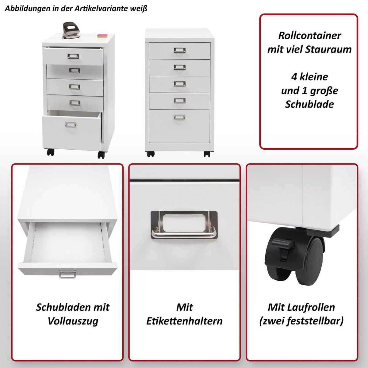 ROLLCONTAINER Anthrazit - Anthrazit, Metall (40/75/41cm) - MCW