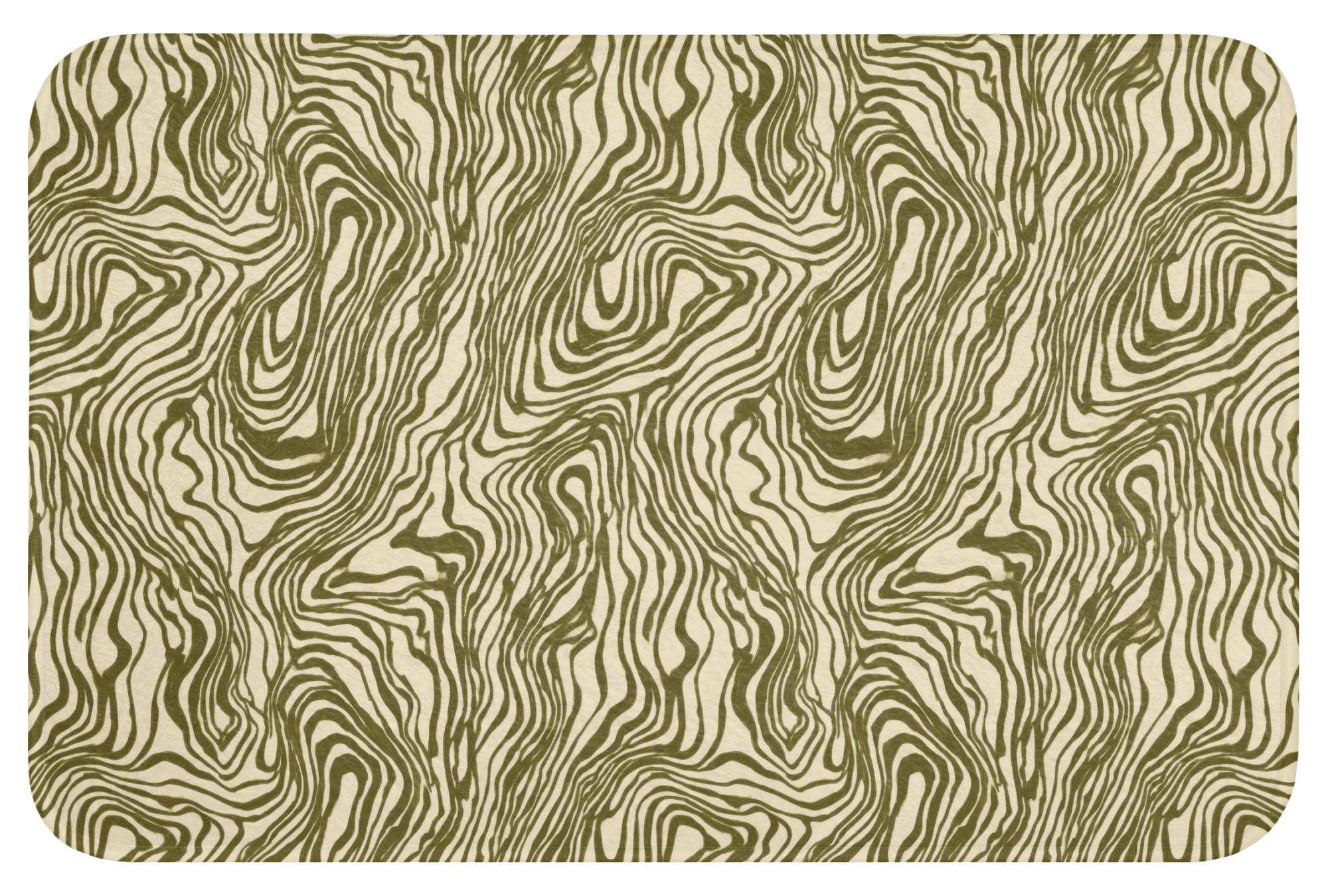 BADEMATTE Abstrakt - Marmor - Grün Rutschfest 60x40 cm - Dunkelgrün, Textil (60/40cm) - OnlyWow