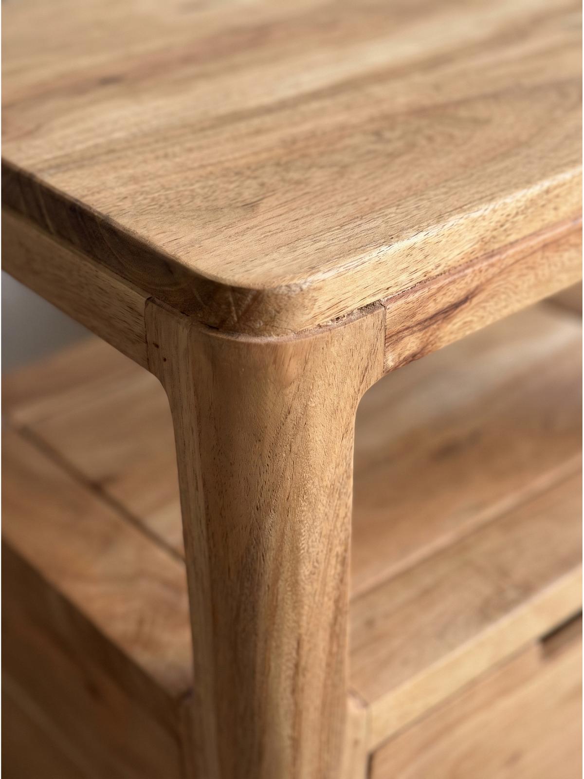 NACHTKONSOLE NALON, Akazie Massivholz, 40 x 30 x 60 cm - Braun/Akaziefarben, Akazienholz/Holz (40/60/30cm) - KADIMA DESIGN