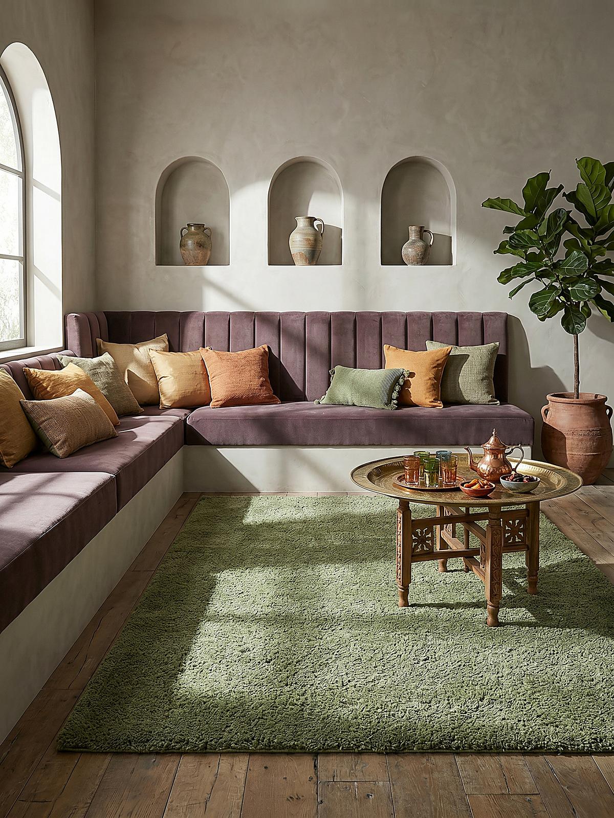 TEPPICH LYNE, einfarbig, Grün, 160 x 230 cm - Grün, Textil (230/160cm) - KADIMA DESIGN