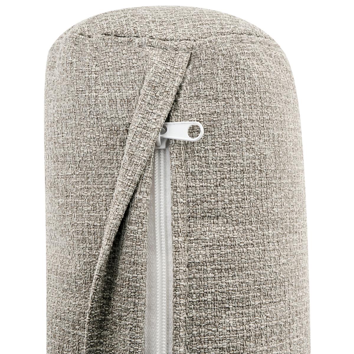 CHAISELONGUE-LINKSSEITIGE Stoff Beige Yvoire - Beige/Schwarz, Textil (68/72/151cm) - Beliani