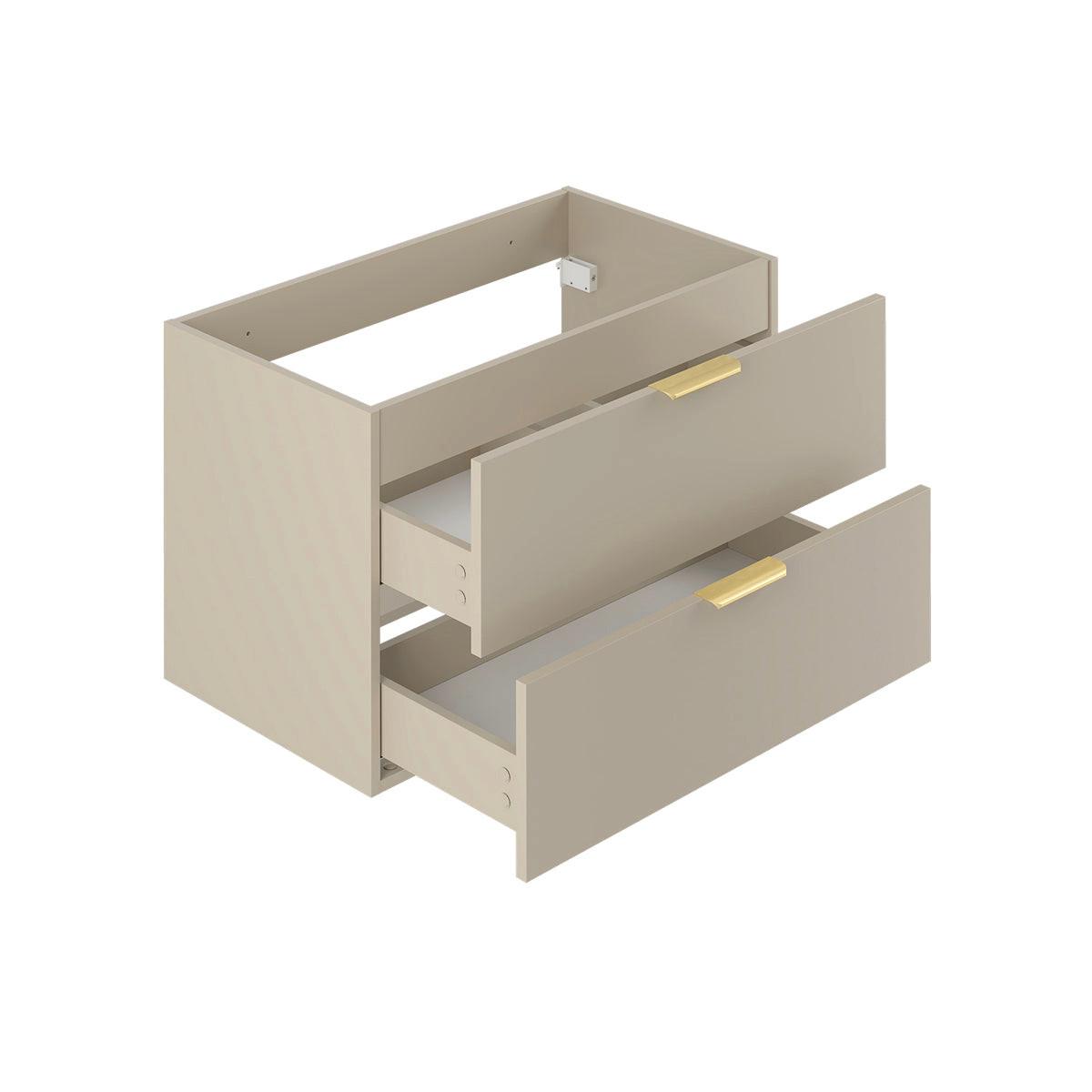WASCHTISCHUNTERSCHRANK 80.6cm Astrid Kaschmir und Holz - Beige, Holzwerkstoff (80.6/52.2/46.5cm) - Petits-meubles
