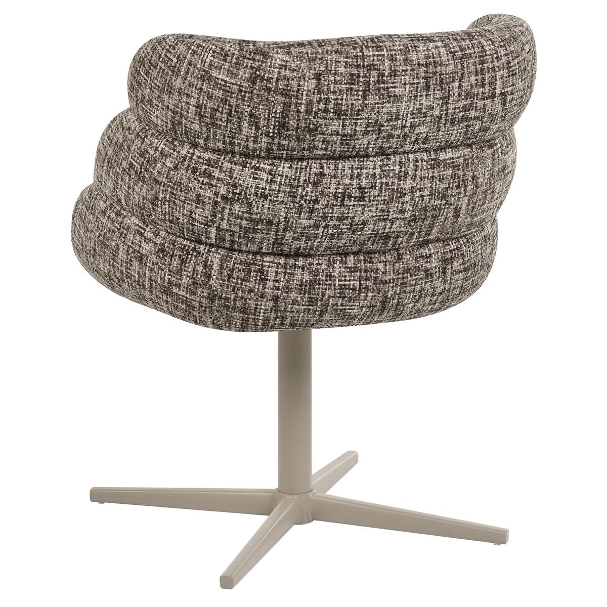 ESSZIMMERSTUHL drehbar Stoff Taupe Youngstown - Taupe, Textil/Metall (59/78/63cm) - Beliani