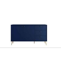 KOMMODE SFERA 156,2/89,2/40,5cm mit 3 Schubladen 2 Türen Blau - Blau, Holzwerkstoff (156.2/89.2/40.5cm) - MASSENO