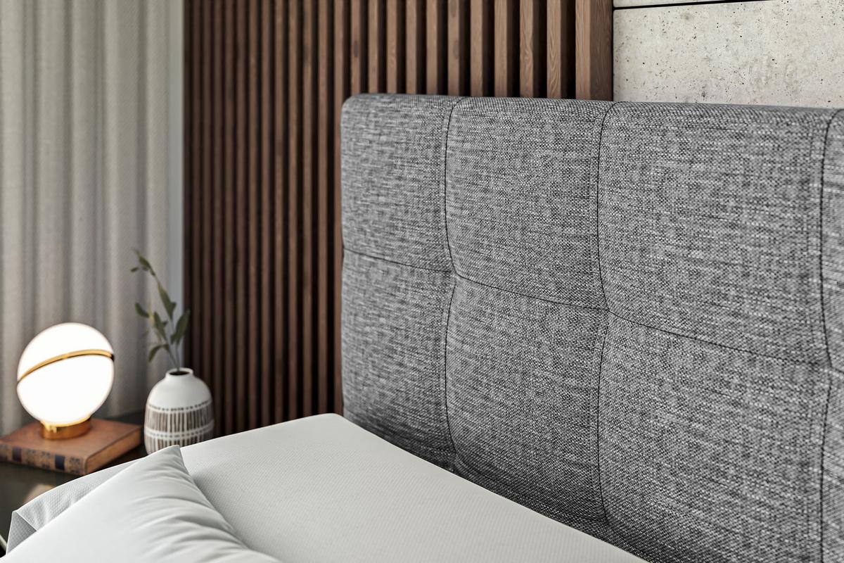 BOXBETT mit Matratze H4 und Lattenrost - MARCE - 140x200 - H4 - Grau - Grau, Holzwerkstoff (140/200cm) - ALTDECOR