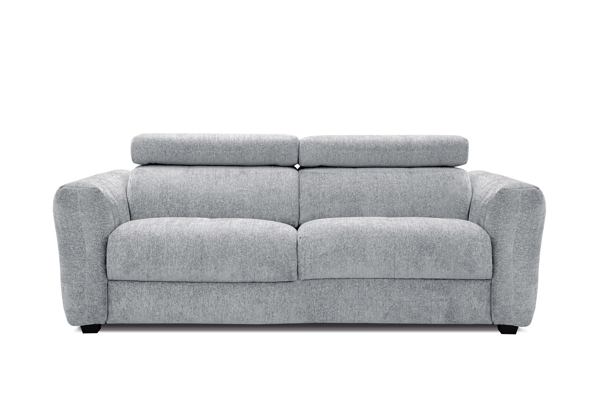 SOFA CALVERA 3-Sitzer, hellgrau - Hellgrau/Schwarz, Holzwerkstoff/Textil (204/79/106cm) - Wozimo