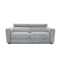SOFA CALVERA 3-Sitzer, hellgrau - Hellgrau/Schwarz, Holzwerkstoff/Textil (204/79/106cm) - Wozimo