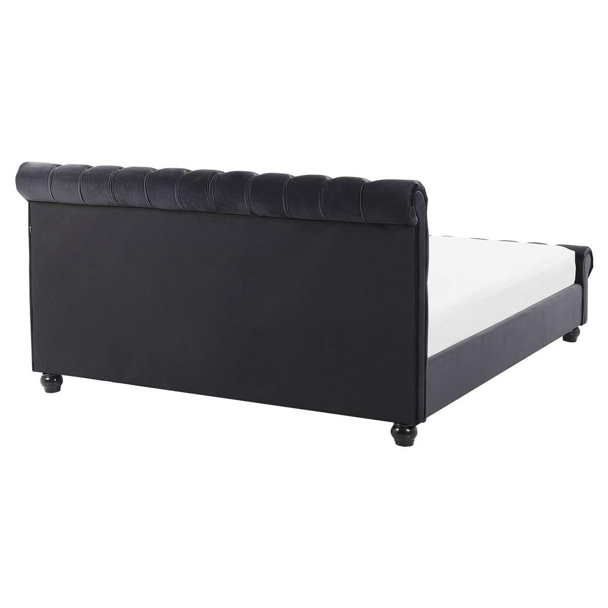 BETT 160/200cm Schwarz Avallon - Schwarz, Textil (160/200cm) - Beliani
