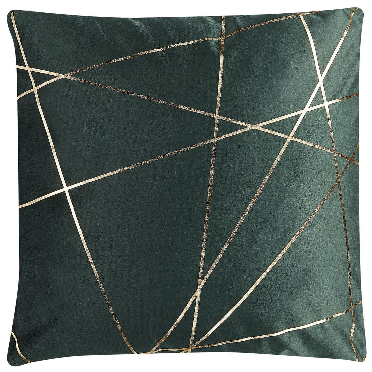DEKOKISSEN 2er-Set Dunkelgrün 45/45 cm Pinus - Dunkelgrün, Textil (45/45cm) - Beliani