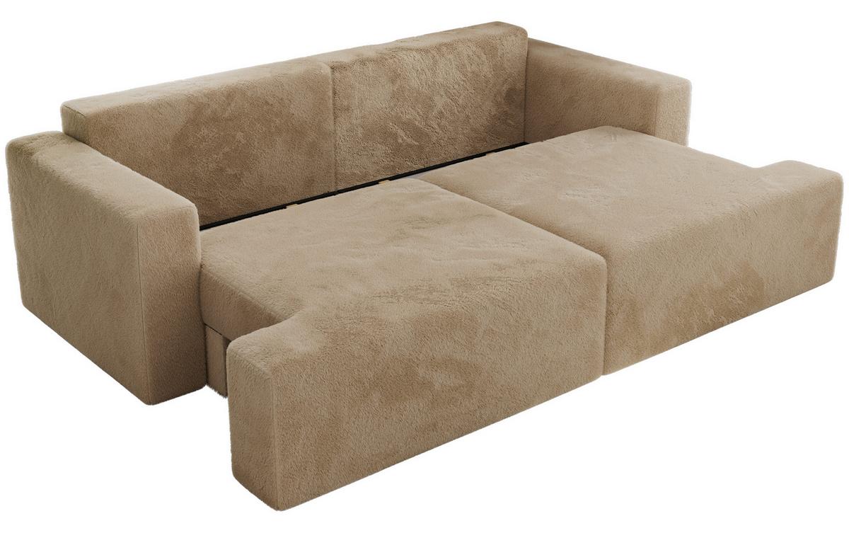 4-SITZER SOFA VIRELLA Beige Plüsch - Beige/Schwarz, Kunststoff/Textil (240/88/115cm) - MKS