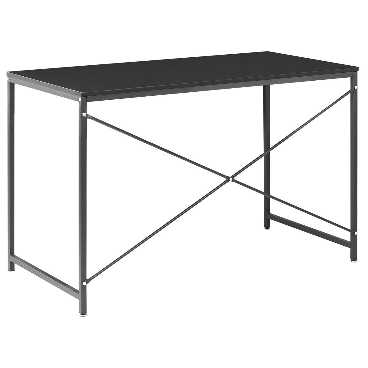 SCHREIBTISCH Schwarz 120/60 cm Andaste - Schwarz, Holzwerkstoff (60/120/75cm) - Beliani