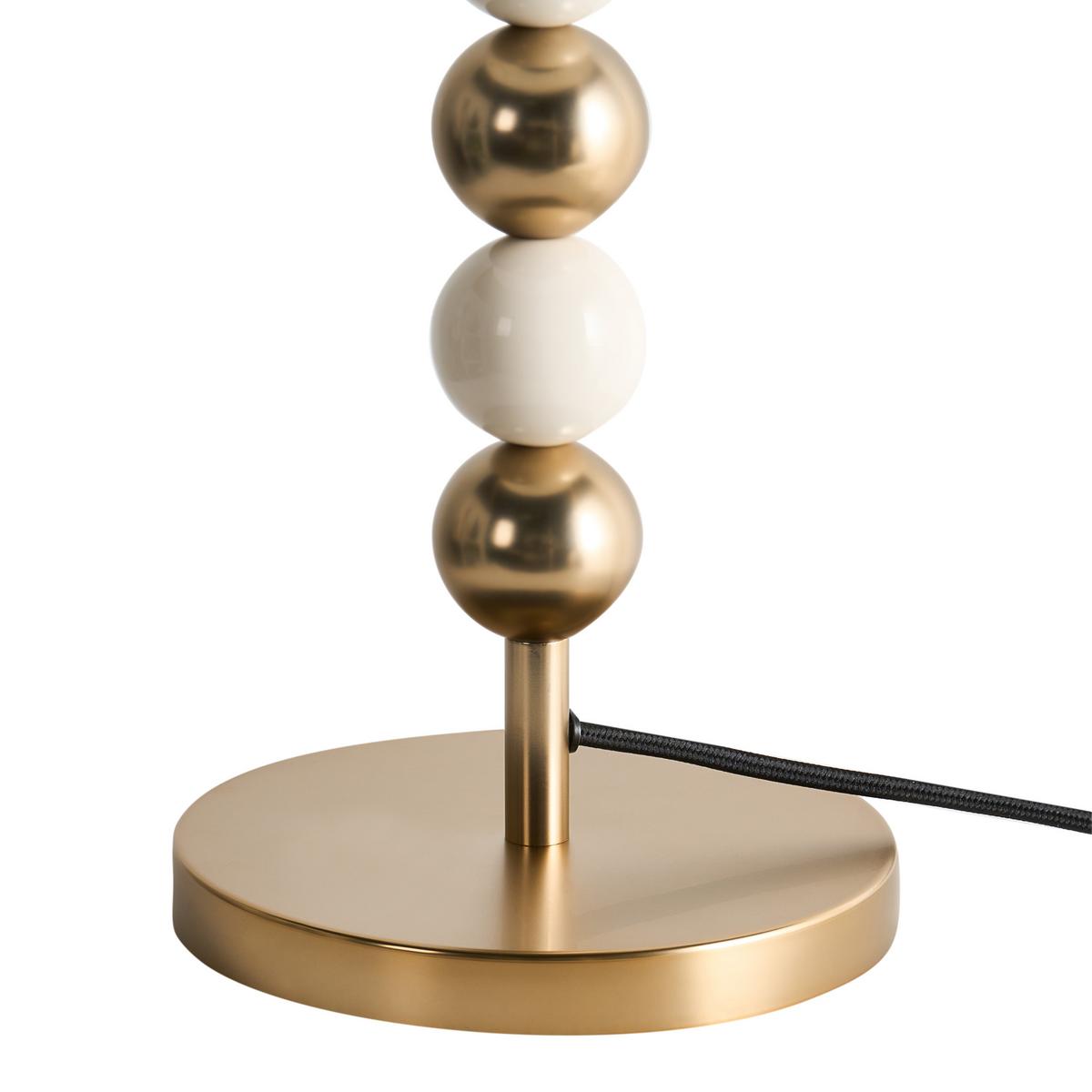 TISCHLAMPE Metall Messing/Beige Loky - Beige/Goldfarben, Textil (30/30/58cm) - Beliani