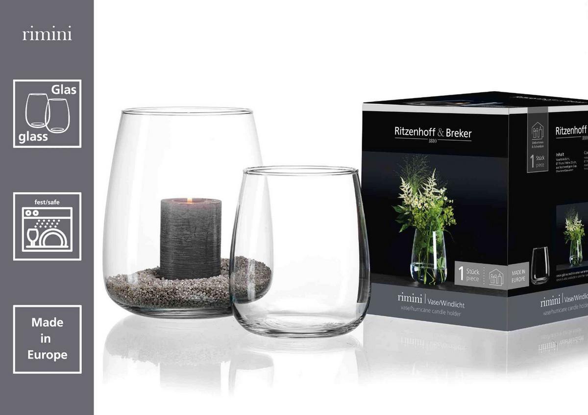 VASE Rimini transparent 18 cm - Transparent, Glas (15/18cm) - Ritzenhoff Breker
