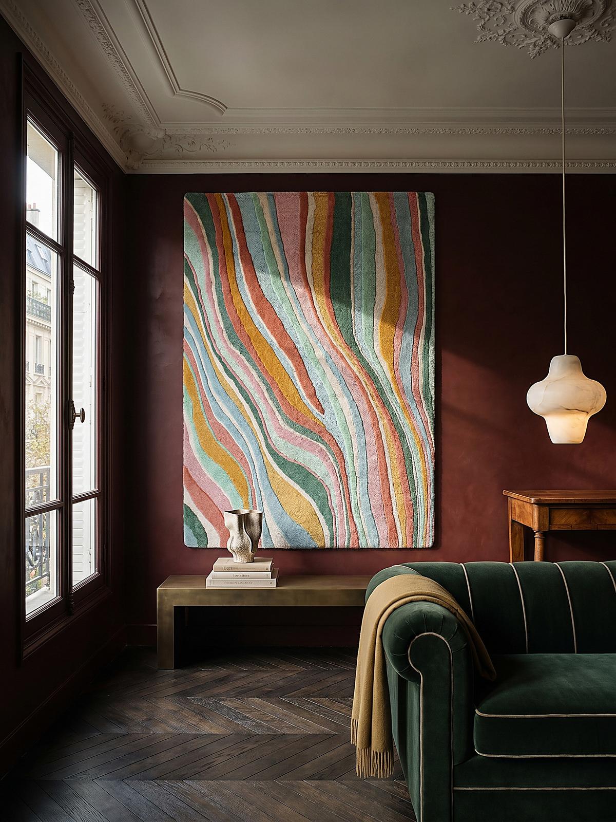 WOLLTEPPICH DERWENT, abstrakt, Grün-Bunt, 160 x 230 cm - Multicolor, Textil (230/160cm) - KADIMA DESIGN