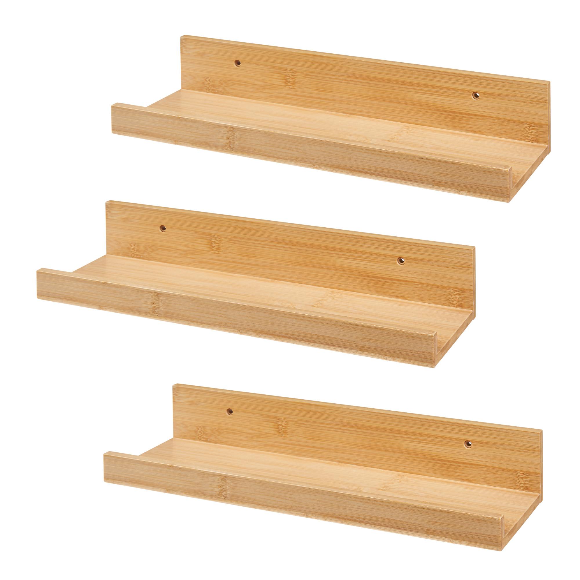 WANDREGAL-SET 3-TLG. Gildeskål - Naturfarben, Naturmaterialen (13/7/40cm) - [en.casa]