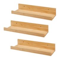 WANDREGAL-SET 3-TLG. Gildeskål - Naturfarben, Naturmaterialen (13/7/40cm) - [en.casa]