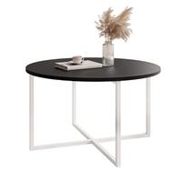 COUCHTISCH BESARO 75/47 cm runden, Weiß / Schwarz - Schwarz/Weiß, Metall (75/75/47cm) - Idohome