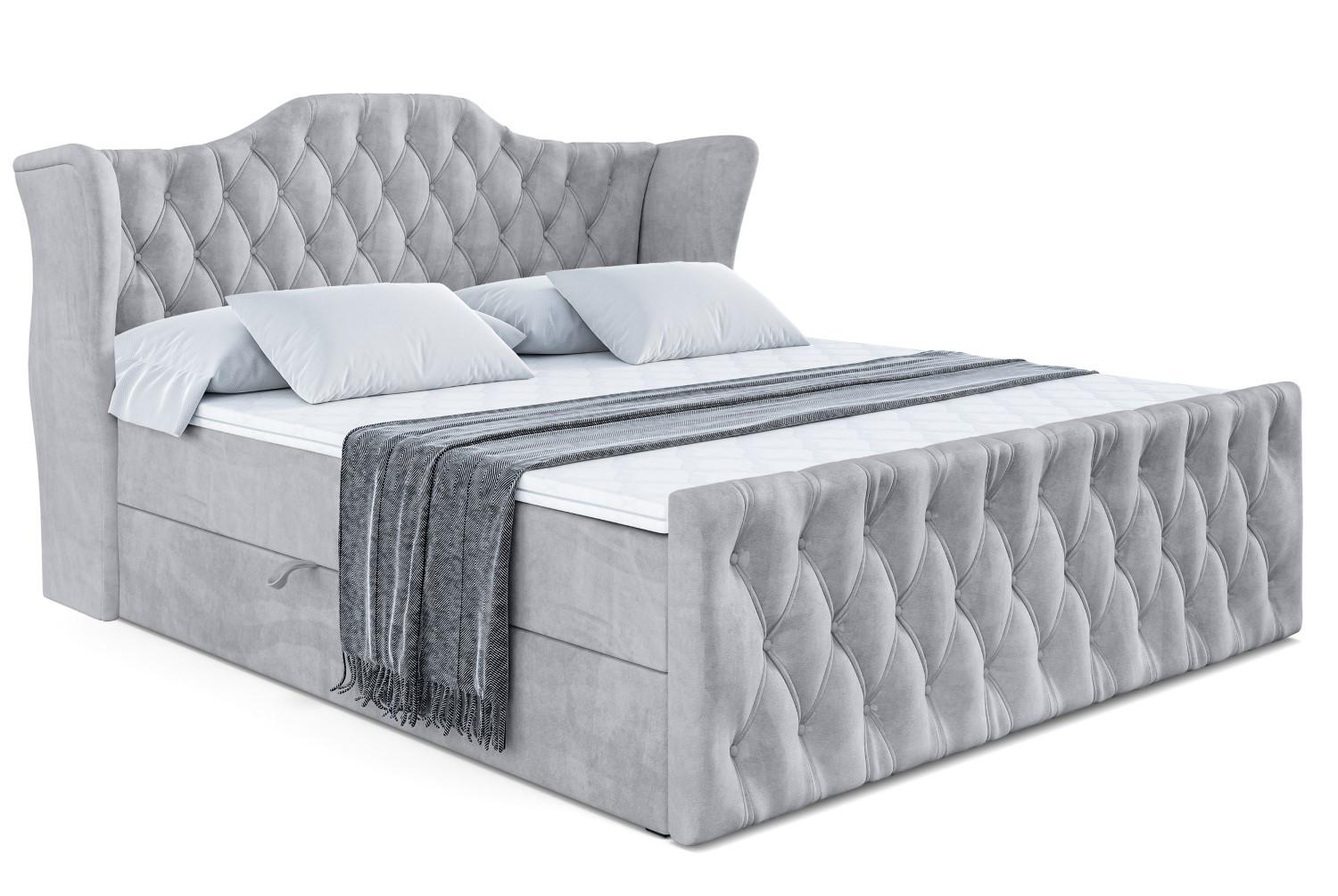 BOXBETT VILA-Z - 140x200 cm - H3 - Hellgrau - Hellgrau, Holzwerkstoff (140/200cm) - ALTDECOR