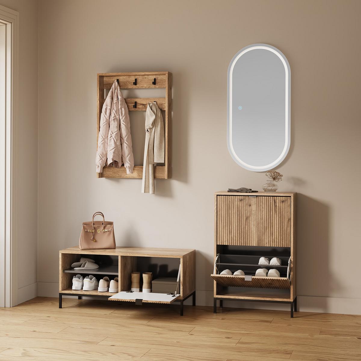 GARDEROBE Aterno Viking Oak Set, 2 Teile - Eichefarben, Holzwerkstoff (60/92/24cm) - Livinity®