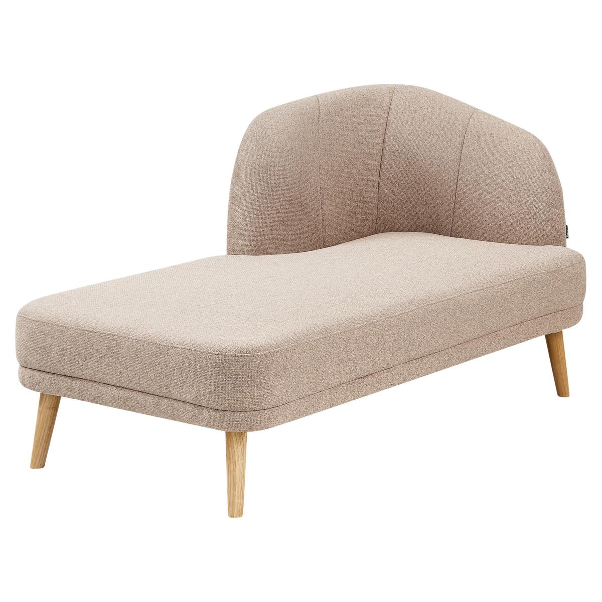CHAISELONGUE-RECHTSSEITIGE Stoff Hellbraun Tanlay - Hellbraun/Braun, Textil (74/78/153cm) - Beliani