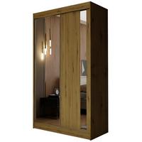 SCHWEBETÜRENSCHRANK GRAZIA 120/216/61 cm 2-türig mit Spiegel Eiche Artisan - Eiche Artisan, Holzwerkstoff (120/216/61cm) - MASSENO