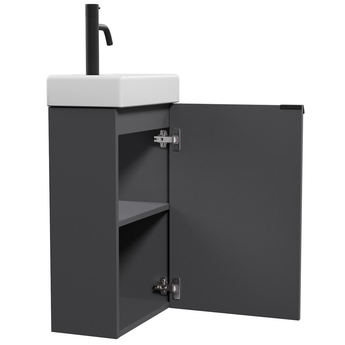 GÄSTE-WC-MÖBELSET Apollo 2 Teile Anthrazit - 40 x 22 x 68 cm - Anthrazit, Holz (40/68/22cm) - Badplaats