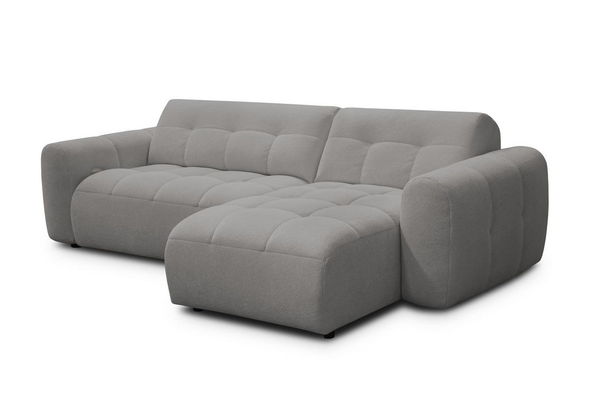 ECKSOFA LUMERO 4-Sitzer RECHTS, taupe - Taupe/Schwarz, Holz/Textil (275/166cm) - Courtois Laville