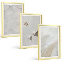BILDER SET 3er Set - 40x60 cm Goldrahmen - Sandsteine moderne Farbe - Goldfarben, Kunststoff (40/60cm) - TULUP