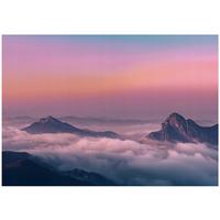 FOTOTAPETE Gebirge Himmel Rosa 250x175 cm - Multicolor, Papier (250/175cm) - Wallarena