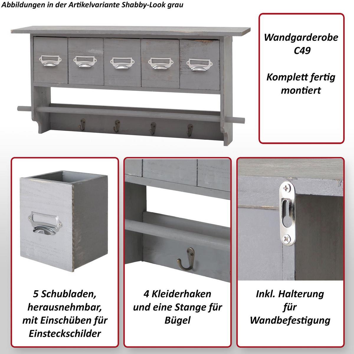 GARDEROBE Beige - Beige, Holz (65/32/13cm) - MCW