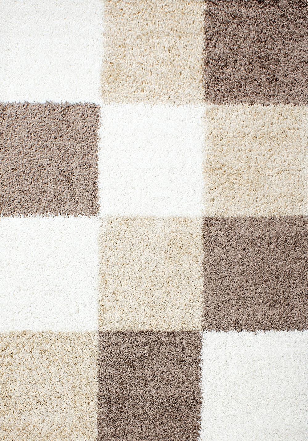 TEPPICH Hochflor RHEIN in Mokka, kariert, 120 x 170 cm - Braun, Textil (170/120cm) - KADIMA DESIGN