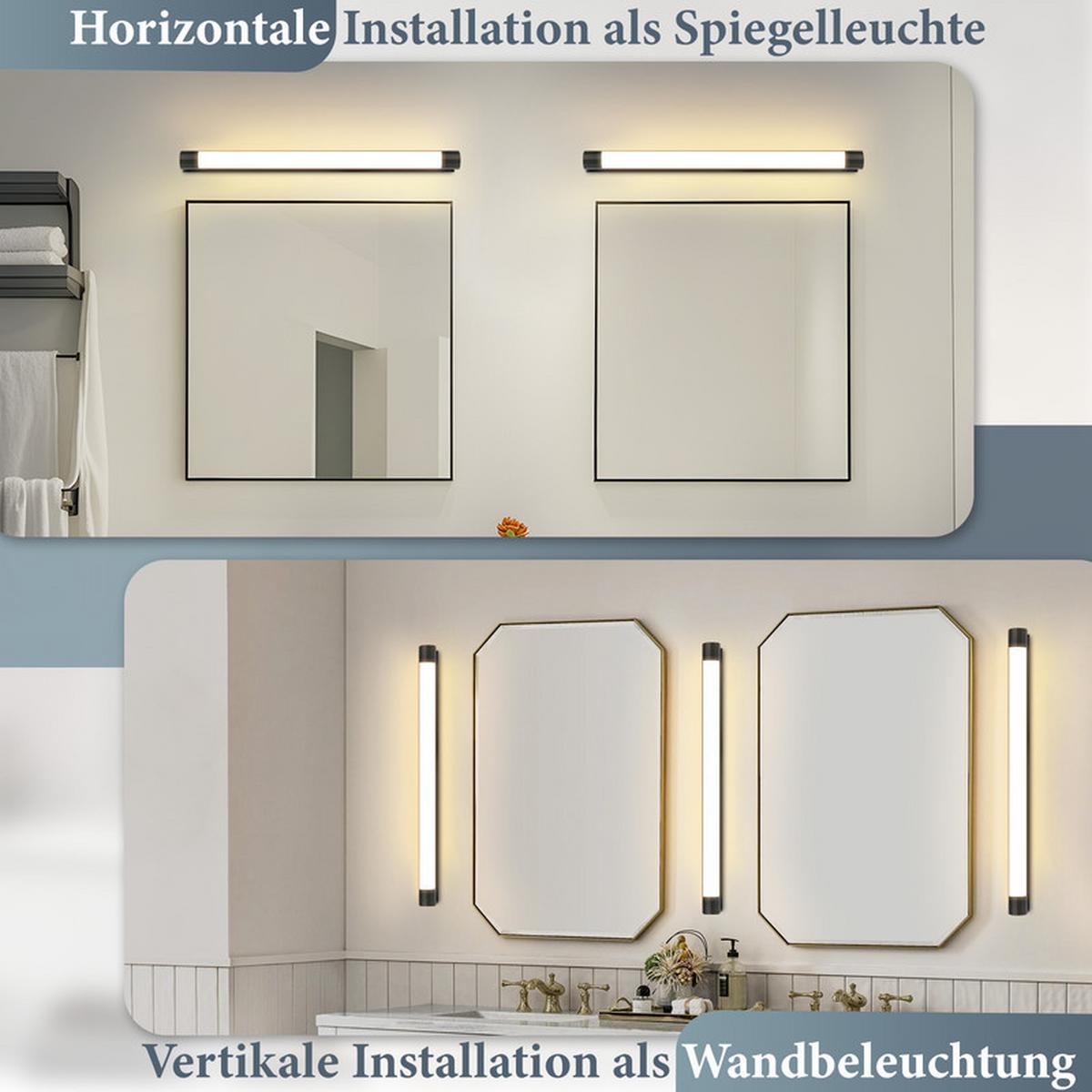 SPIEGELLEUCHTE BRUNHILDE Ⅲ 50/4/8 CM - Schwarz, Glas (50/4/8cm) - Nettlife