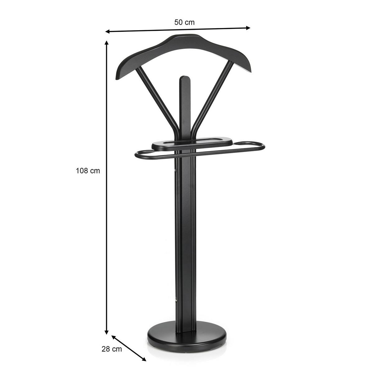 HERRENDIENER MATTEO schwarz/schwarz - Schwarz, Metall (50/108/28cm) - IDIMEX