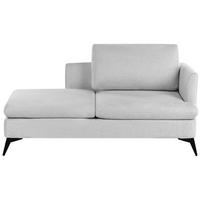 CHAISELONGUE-RECHTSSEITIGE Stoff Hellgrau Sievoz - Hellgrau/Schwarz, Textil (155/84/85cm) - Beliani