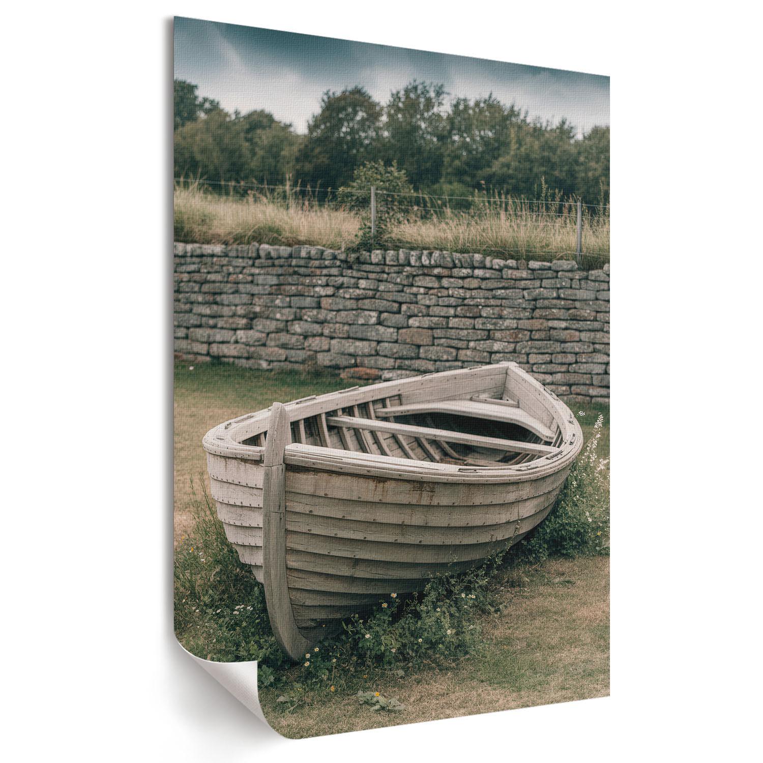 POSTER - 59x84 cm - Artland - Altes Boot - Grau, Textil (59/84/0.1cm) - TULUP