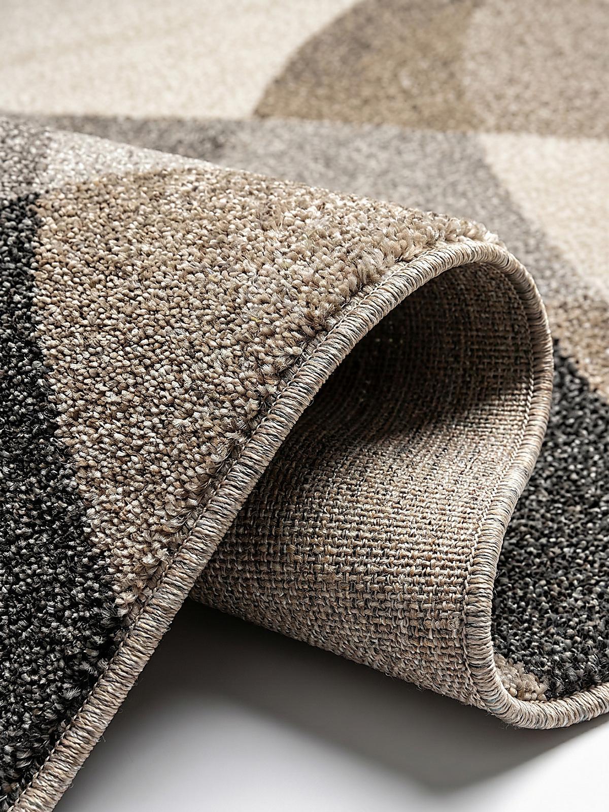 TEPPICH Niederflor Abstrakt THUR Polypropylen Grau 80 x 140 cm - Beige, Textil (140/200cm) - KADIMA DESIGN