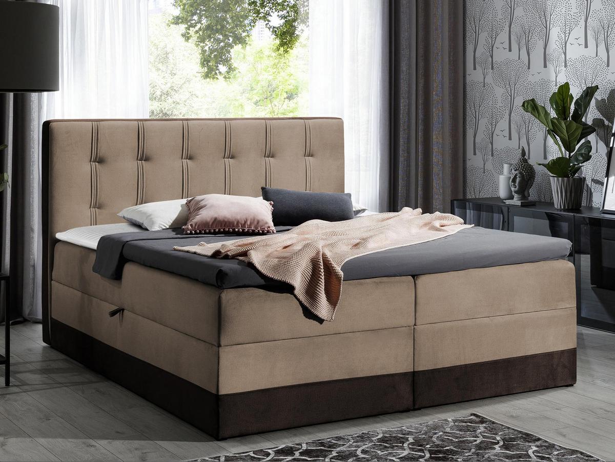 BOXBETT Royal - H3 - Hellbraun/Braun, Holz (180/200cm) - MIRJAN24