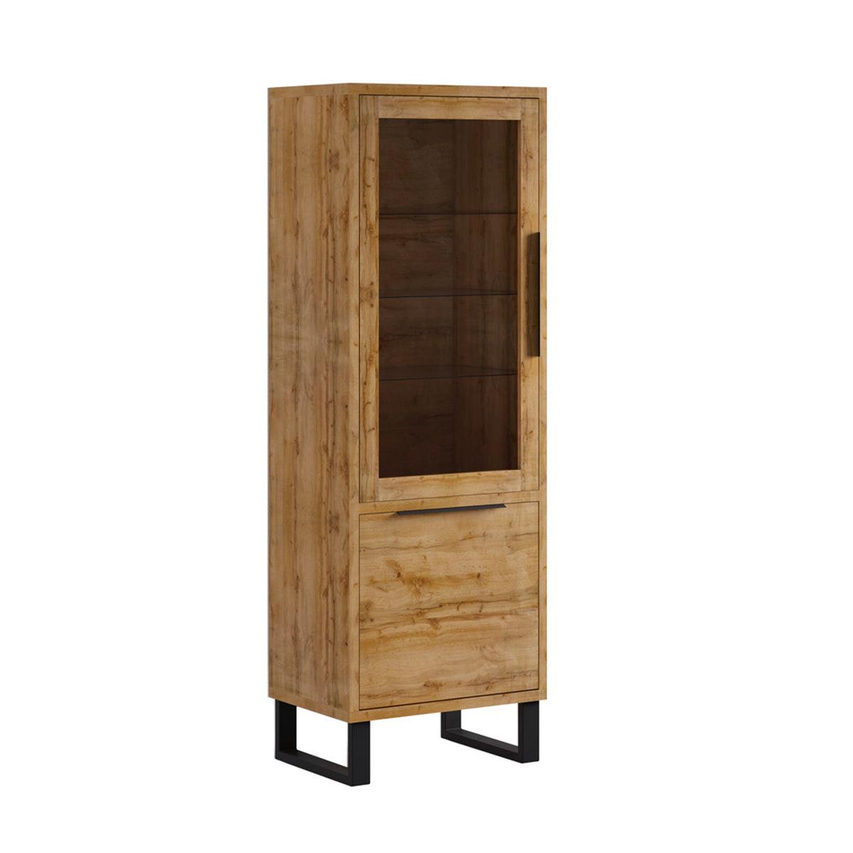 VITRINE Eden Holz und Metall - Braun, Holzwerkstoff (64/190/45cm) - Petits-meubles