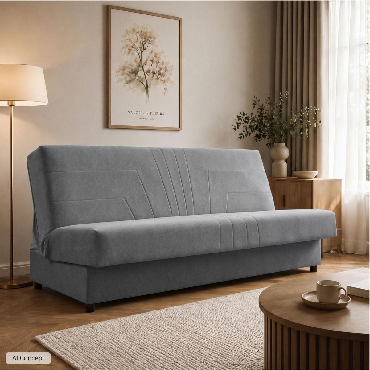SCHLAFSOFA VERO II mit Schlaffunktion Castel 91 - Grau, Textil (191/88/90cm) - Lookway