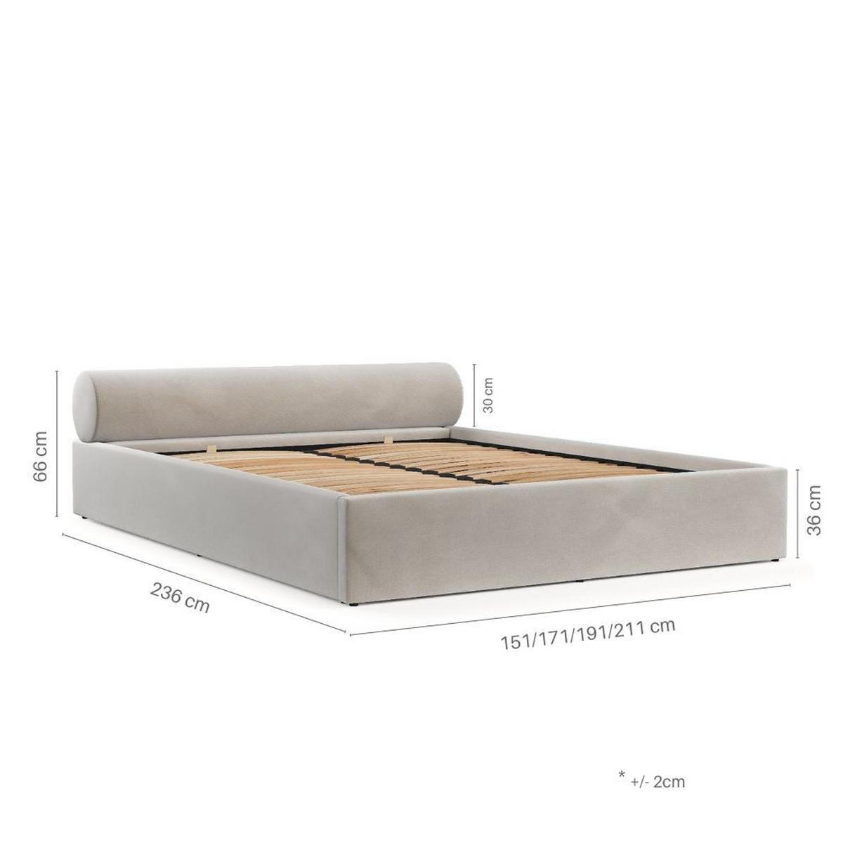 POLSTERBETT Solvo mit Stauraum 140/200 cm Hellgrau im Blur Stoff - Hellgrau/Schwarz, Holz/Holzwerkstoff (140/200cm) - AltaBeds