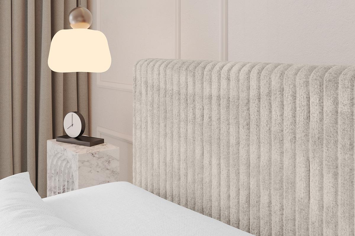 BOXSPRINGBETT mit Matratze H3|H4 und Lattenrost - TOLO-Z KING 140x200 Cord - Creme - Creme, Holzwerkstoff (140/200cm) - ALTDECOR