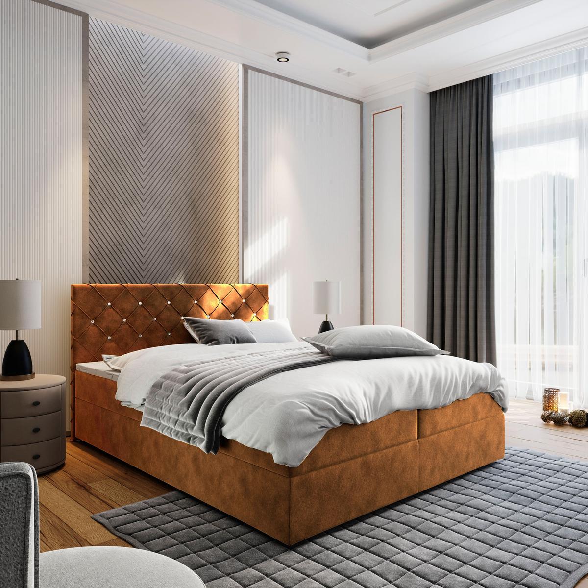 BOXBETT RIVA 180x200 cm mit Matratze und Topper - Kupferfarben - Kupferfarben, Holz (180/200cm) - MASSENO
