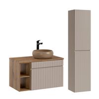 BADMÖBEL 80.4cm Zelie 2er-Set Kaschmir - Kaschmir, Holzwerkstoff (80.4/48/46cm) - Petits-meubles