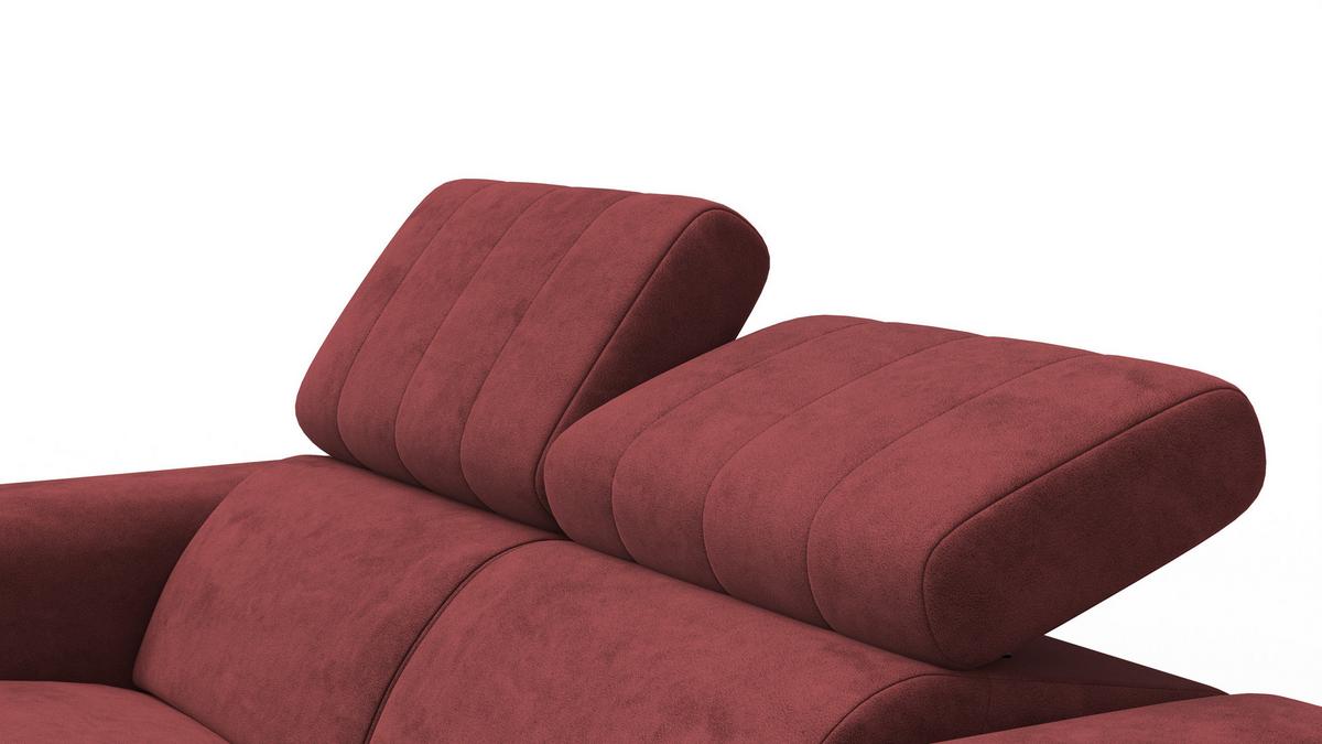 RELAXSOFA NORDEL 2-Sitzer, bordeaux - Bordeaux/Schwarz, Holz/Textil (150/80/105cm) - Wozimo
